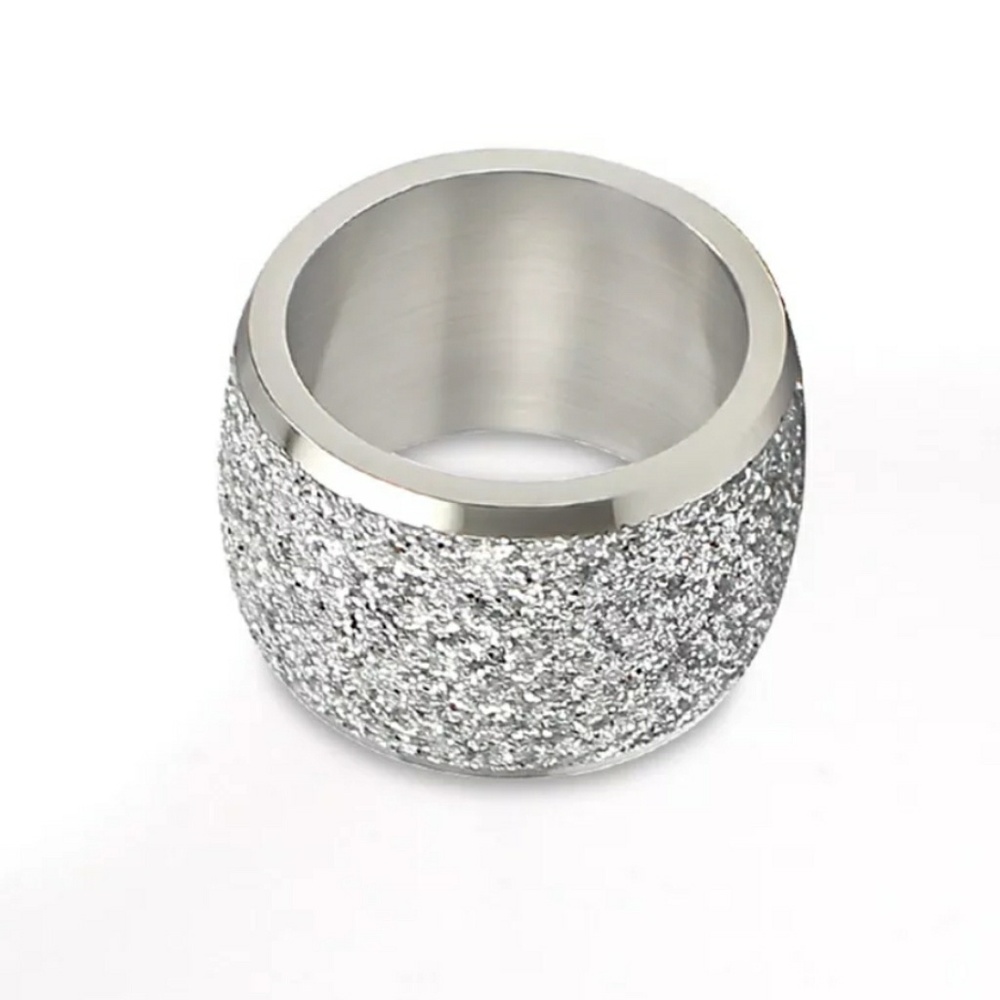 Stainless steel silver glitter ring. - Picture 5 of 8